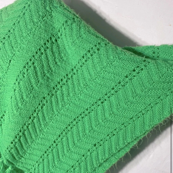 Vintage Handmade Crochet Green  Afghan Throw Blanket - Picture 6 of 10